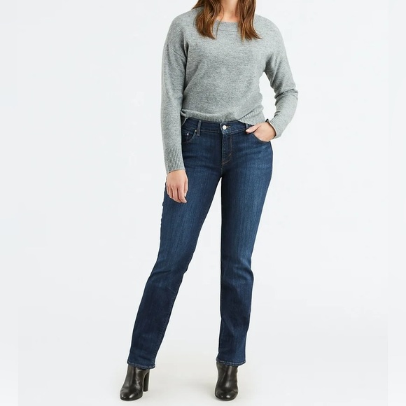 {Levi's} "505 Straight" Straight Leg Stretch Denim Jeans - Picture 1 of 7